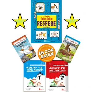 Adım Adım Resfebe  1.sınıf +Hızlı ve Kolay Okuma Seti 1. ve 2.kitap +Hikayeler