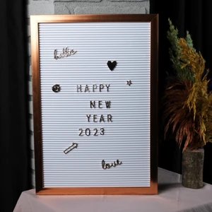 Patladıgitti Büyük Boy Rose Gold Yazı Panosu Mesaj Tahtası 2 Adet Harf Seti