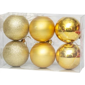 Funworld Yılbaşı Yeni Yıl Süsü Çam Ağacı Süs Top 10 cm 6'lı Altın
