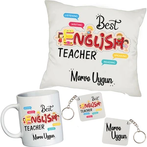 Ingilizce Öğretmenine Isimli Hediye Seti - Öğretmenler Günü Hediyesi