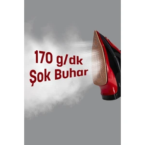 Airjet 2400 Watt Seramik Tabanlı Geniş Su Tanklı 170 gr Etkili Şok Buharlı Ütü