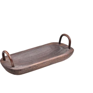 Bavola - Kulplu Tepsi Oval Küçük