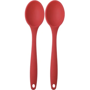 Bybirgül büyük boy kırmızı  yanmaz yapışmaz Silikon Kaşık set (2 adet)