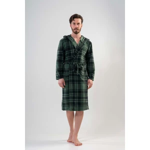 VİENETTA 201022-0357 ERKEK POLAR KAPÜŞONLU YEŞİL SABAHLIK