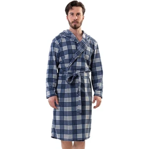 VİENETTA 201017-0282 ERKEK POLAR KAPÜŞONLU GRİ SABAHLIK