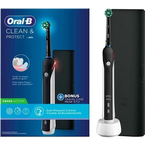 Clean & Protect Şarj Edilebilir Diş Fırçası Cross Action Siyah 750
