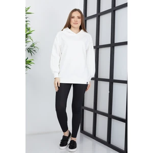 Banada Moda Kadın Line Art Sırt Baskılı Oversize Sweatshirt Oversize