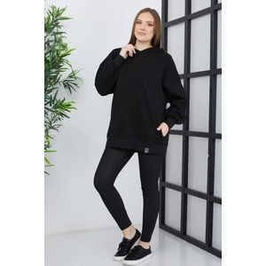 Banada Moda Kadın Line Art Sırt Baskılı Oversize Sweatshirt Oversize