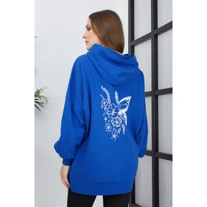 Banada Moda Kadın Line Art Sırt Baskılı Oversize Sweatshirt Oversize