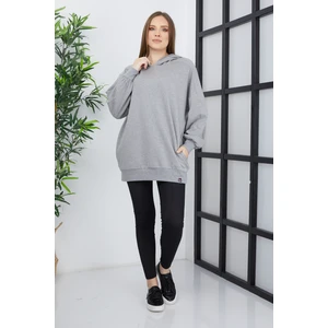 Banada Moda Kadın Line Art Sırt Baskılı Oversize Sweatshirt Oversize