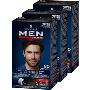 Men Perfect Erkek Saç Boyası 80 - Kahve Siyah 3 Adet