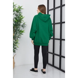 Banada Moda Kadın Line Art Baskılı Oversize Sweatshirt Oversize