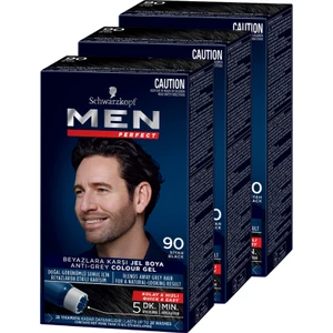 Men Perfect Erkek Saç Boyası 90 - Siyah 3 Adet