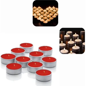 Tealights Dekoratif Süs Romantik Mum 100'lü Kırmızı