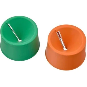 2 Parça Sebze Dilimleyici 6 cm Yeşil-Turuncu Renk Pratik Mutfak Ürünleri