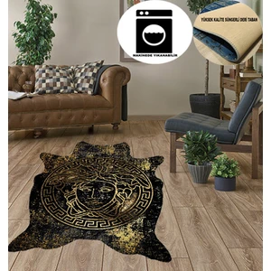 Medusa Motif Post Kesim Marka Halı -Deri Tabanlı