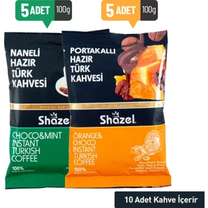 Portakallı ve Naneli Hazır Türk Kahvesi Karma Paket 5x 100 gr + 5x 100 gr
