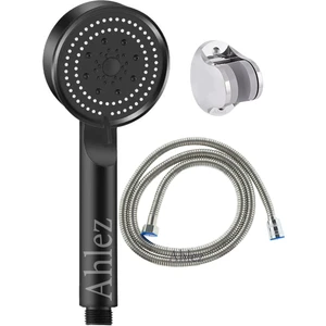 Maxima Siyah Turbo Fan 5 Fonksiyonlu Duş Seti (Duş Başlığı + Örgülü Kenetli Duş Hortumu + Duş Askısı)