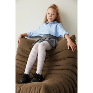 Kız Çocuk Pretty Stylish Desenli Beyaz Külotlu Çorap