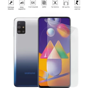 Kip GSM Samsung Galaxy M31S Ekran Koruyucu Tam Kaplayan Esnek Kırılmaz Nano Temperli