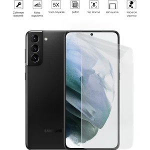 Kip GSM Samsung Galaxy S21 Plus Ekran Koruyucu Tam Kaplayan Esnek Kırılmaz Nano Temperli