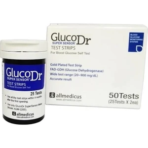 Gluco Dr Glucodr Seker Ölçüm Çubuğu 50 Adet X 5 Kutu