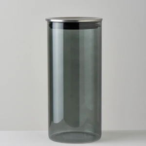 Smoky Cam-Metal Kapak 1400 ml 10,4x10,4x22 cm Kavanoz Füme