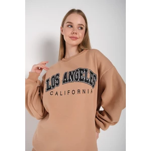 Kadın Los Angeles Baskılı Oversize Sweatshirt