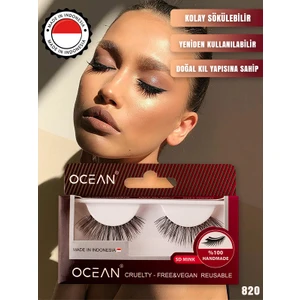 Doğal Takma Kirpik, Doğal Kıl Yapısı, Bütün Kirpik, Tekrar Uygulanabilir 820 Kirpik