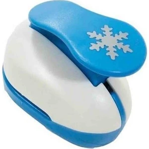 Red Apple Küçük Boy Şekilli Delgeç 1 Adet Mavi 1,5 cm Kar Tanesi Deseni Şeffaf Kapaklı