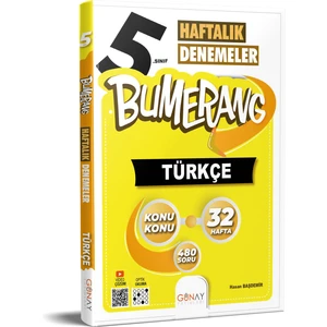 Günay Yayınları 5.Sınıf Bumerang 32 Haftalık Türkçe Denemeleri