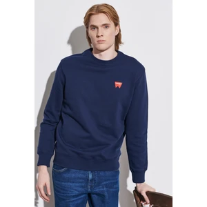 Regular Fit Normal Kesim %100 Pamuk Bisiklet Yaka Lacivert Swetshirt