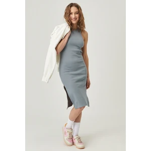 Skinny Fit %100 Pamuk Kolsuz Elbise