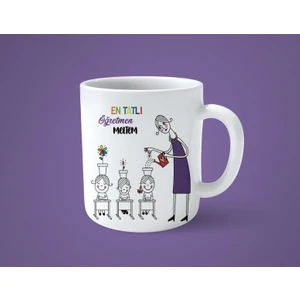 Kişiye Özel En Tatlı Öğretmen Baskılı Kupa Bardak