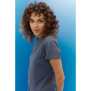 Kadın Slim Fit Dar Kesim Pamuk Bisiklet Yaka Tişört