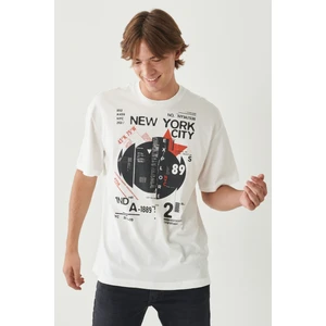 Erkek Loose Fit Pamuk Bisiklet Yaka Tişört