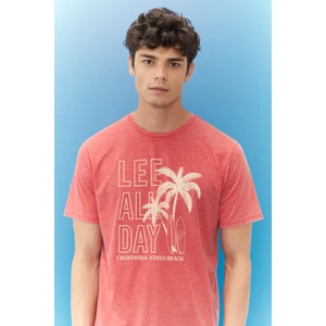 Lee Lightweight Graphic Erkek Yeşil Bisiklet Yaka Tişört