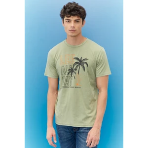 Lee Lightweight Graphic Erkek Yeşil Bisiklet Yaka Tişört