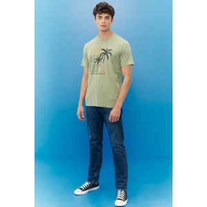 Lee Lightweight Graphic Erkek Yeşil Bisiklet Yaka Tişört