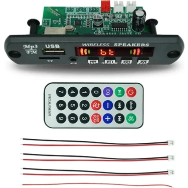 Autoline USB Bluetooth Fm Dekoder 12V 2 Hoparlör Bağlanabilen Özellikli MP3
