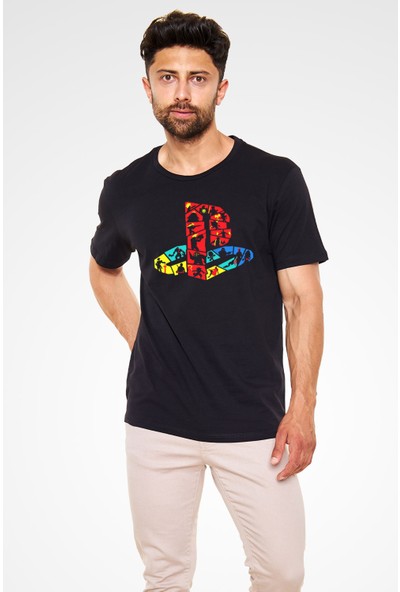 Tişört Fabrikası Playstation Siyah Unisex T-Shirt