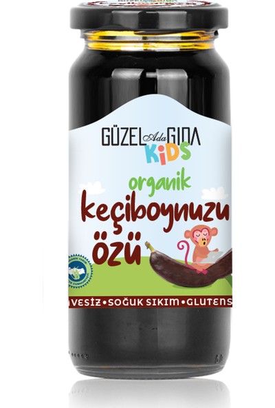 Güzel Ada Gıda Kids Organik Keçiboynuzu Özü 290 gr ( Soğuk Sıkım ) Şeker İlavesiz