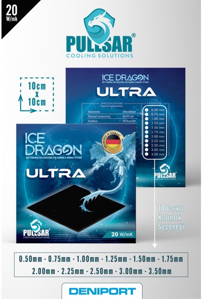 Pullsar Ice Dragon® Ultra 100*100*0.75 mm 20.0 W/m*k