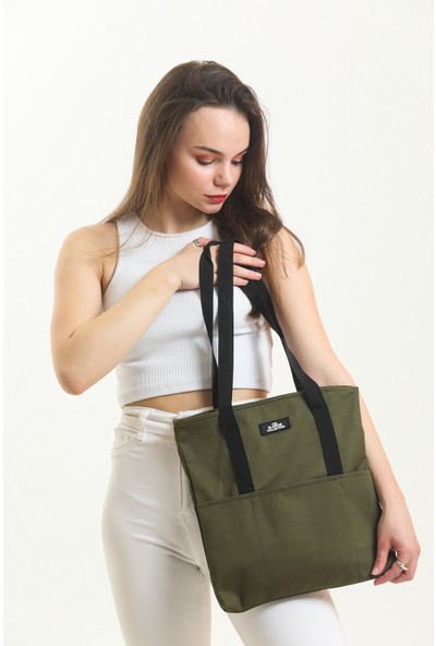 She-Vo Kol ve Omuz Çanta Çok Bölmeli Fermuarlı Tote Bag Çanta 35*35 cm Günlük Omuz Askılı Çanta Shevo2