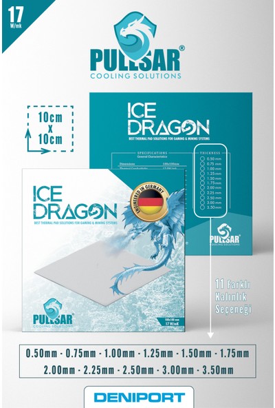Pullsar Ice Dragon Thermal Pad 100*100*2.0 mm 17 W/m*k