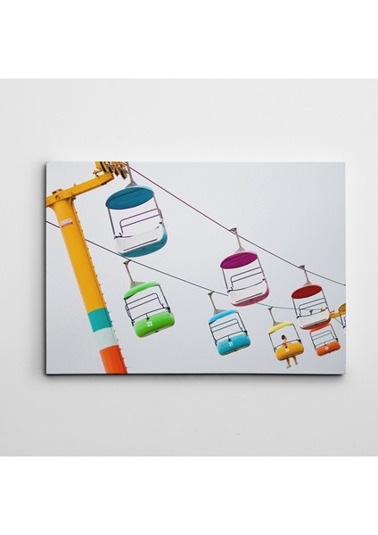 Renkli Teleferik Kanvas Tablo