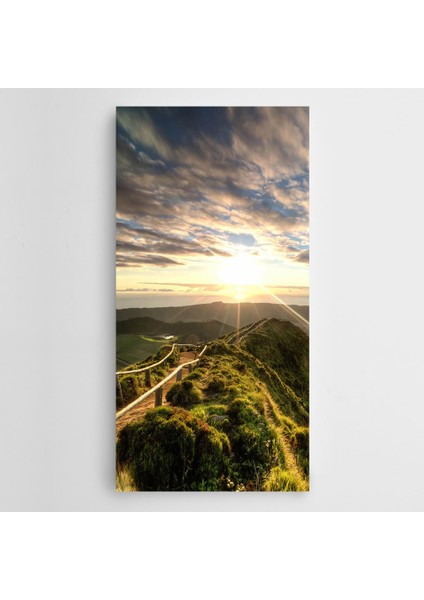 Dağdan Geçen Yol Panoramik Kanvas Tablo