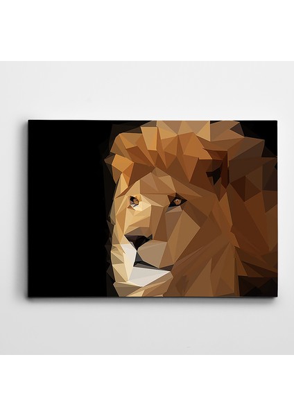 Aslan Low Poly Kanvas Tablo