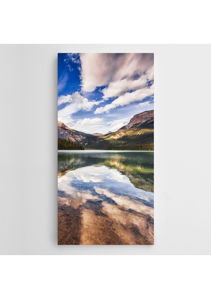 Göl Bulutlar Panoramik Kanvas Tablo