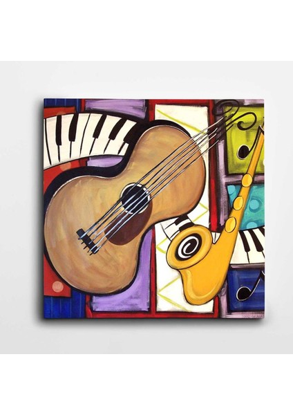 Müzik Modern Sanat Kare Kanvas Tablo
